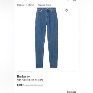 Burberry
high-waisted slim-fit jeans